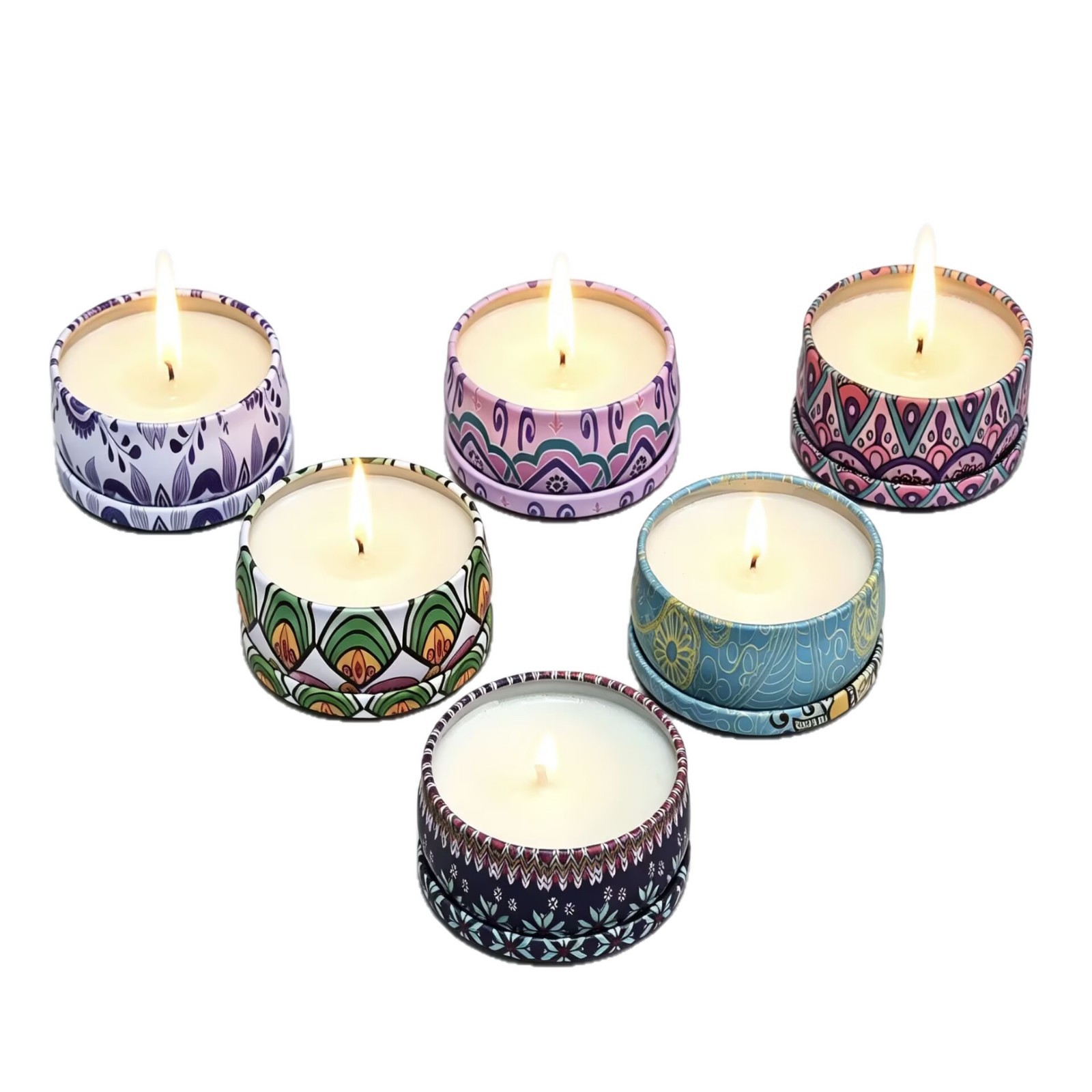 Candle Souvenir - Dried Flower Smokeless Scented Candle, Long