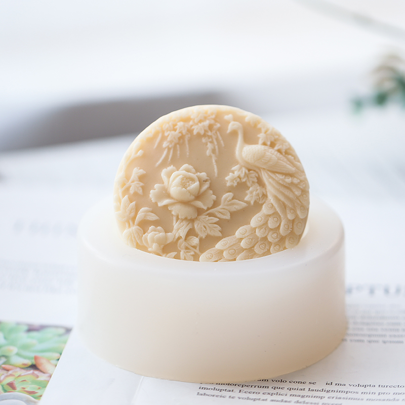 Candle Supplies In Bulk - Peacock Flower Pattern Silicone Soap Mold