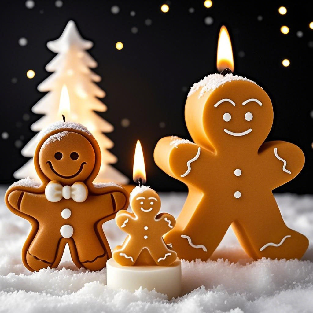 Candle Supplies In Bulk - DIY Cartoon Gingerbread Man Silicone Candle