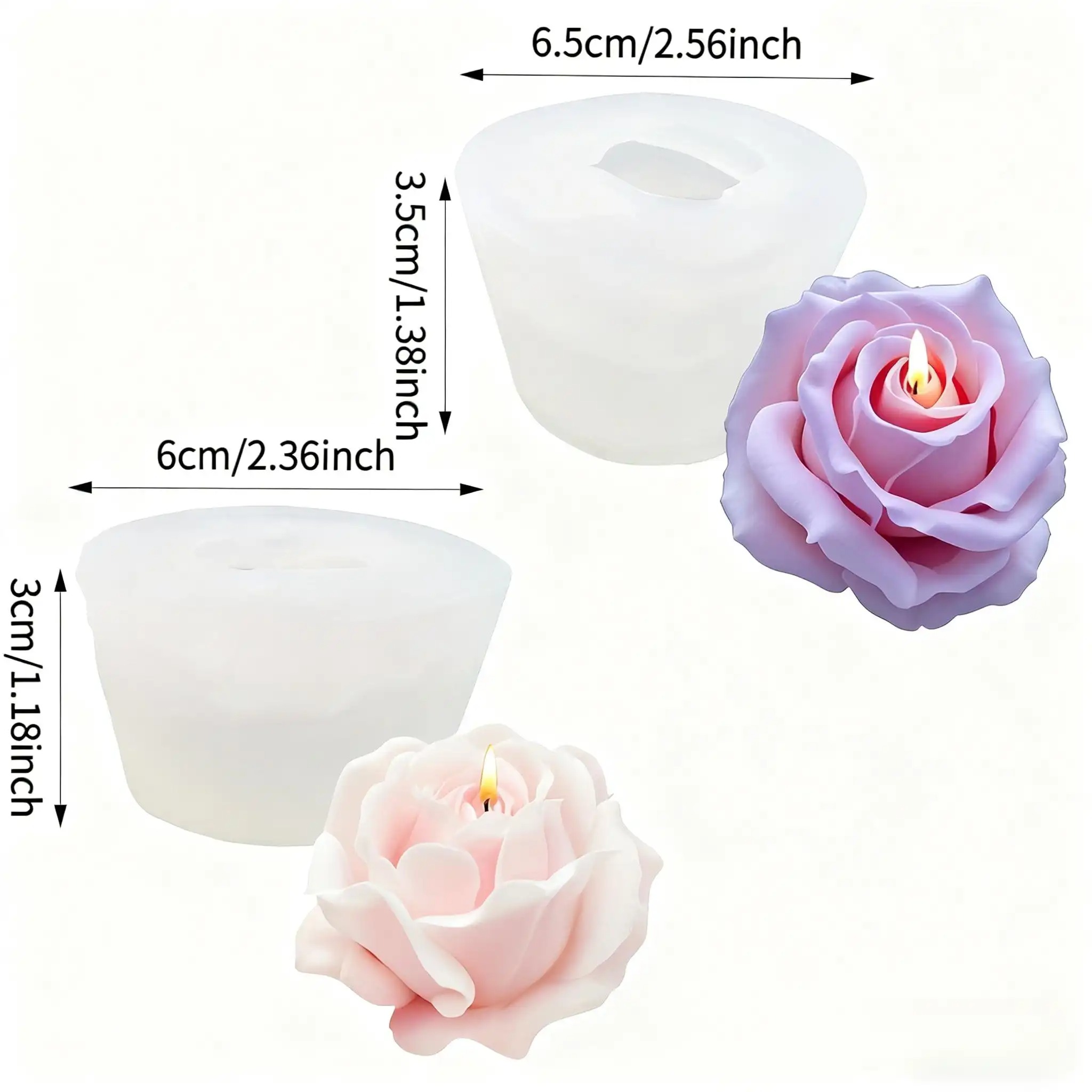 2-Piece Romantic 3D Rose Silic - Candle Supplies In Bulk review and price