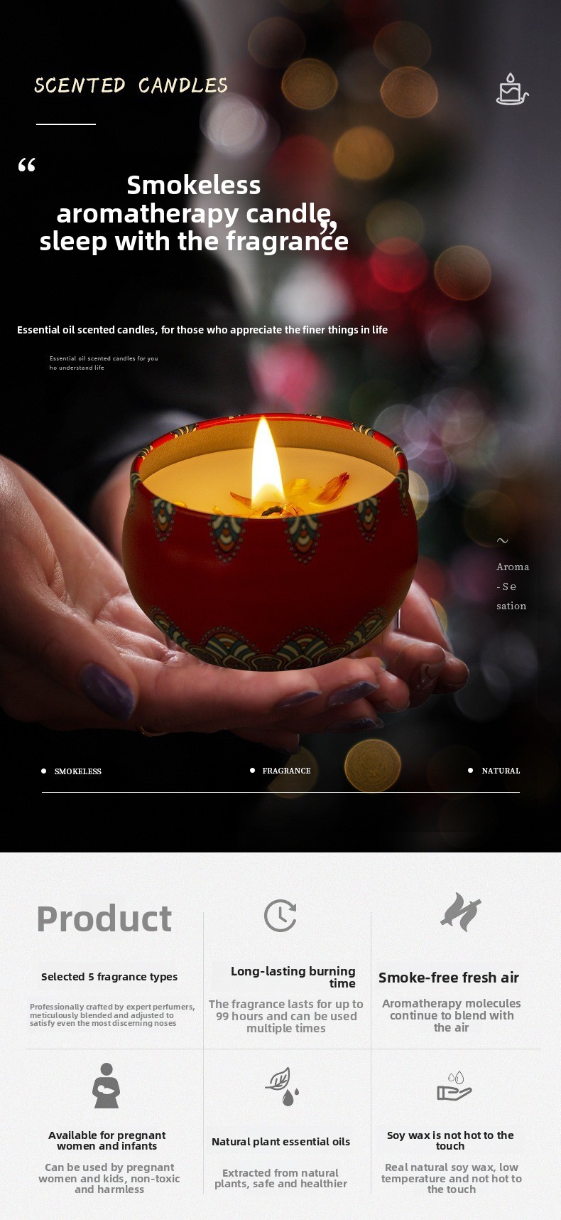 Dried Flower Smokeless Scented - Candle Souvenir review and price