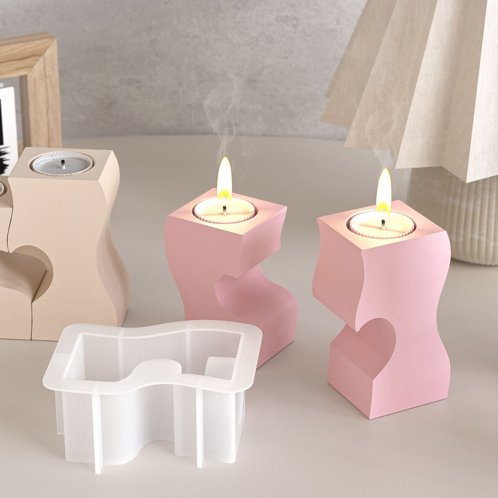 S Heart Candlestick Silicone M - Candle Souvenir review and price